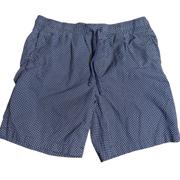 Banana Republic 9" Deck Shorts, Navy Blue Geometric Print, Men's Size Large - Picture 1 of 5